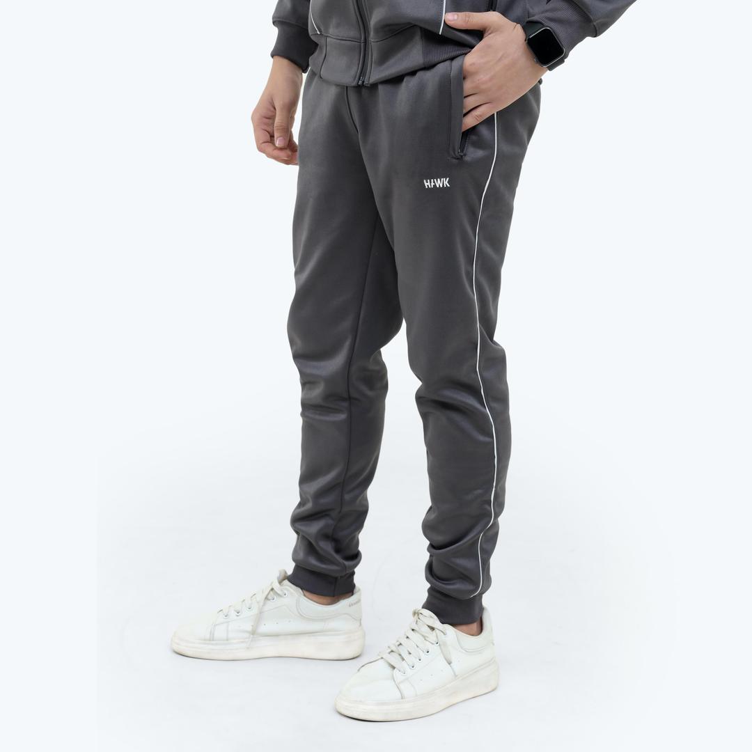 2-PCS Men's Fleece Plain Zipper Track Suit